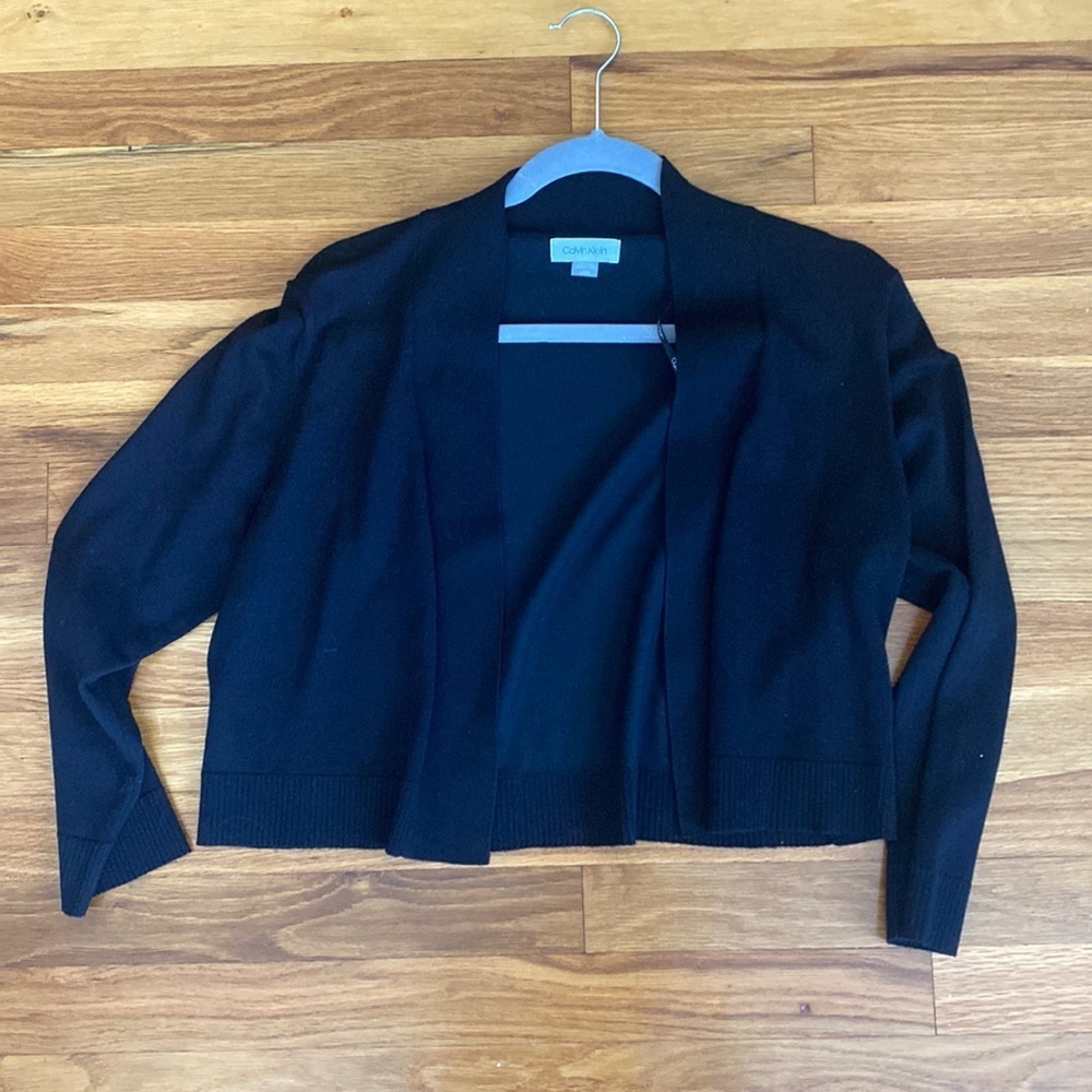 Calvin Klein Women’s Black Cropped Cardigan Size L